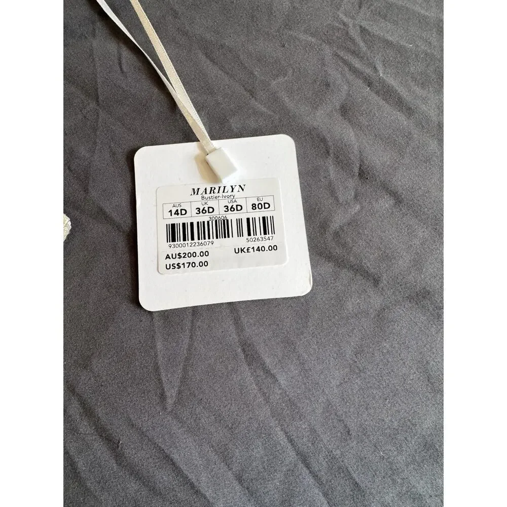 Honey Birdette, Marilyn, Bustier, Ivory. Size‎ 36D ￼